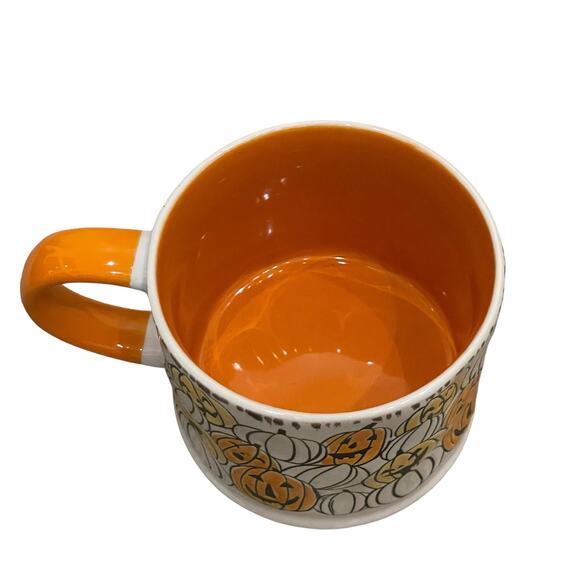 Eli + Ana PUMPKIN PATCH Ceramic Mug Orange & White "CHIPPER HALLOWEEN" New - Picture 3 of 12